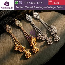 Indian Tassel Earrings-Vintage Bells