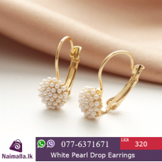 Korean Oversized White Pearl Drop Earrings