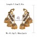 Indian Jhumka Earrings-Peacock Caved