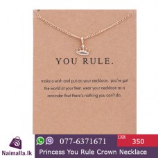Gold-color Princess You Rule Crown Necklace