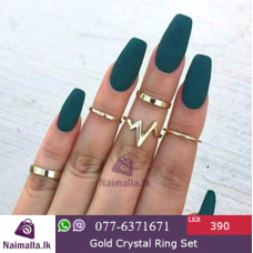 Geometric Crystal Five Rings Set Gold